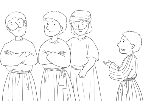 Genesis 37 4 Joseph'S Dreams   Joseph And His Brothers Who Hated Him Coloring Page